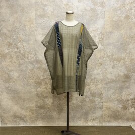 麻着物　をリメイク　ブラウス 　kato0019  / 古布 着物 着物リメイク kimono