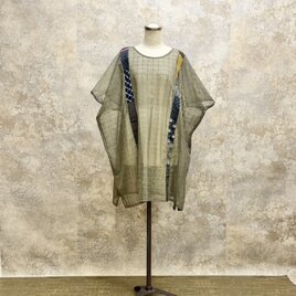 麻着物　をリメイク　ブラウス 　kato0019  / 古布 着物 着物リメイク kimono