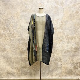 麻着物　をリメイク　ブラウス 　kato0020  / 古布 着物 着物リメイク kimono