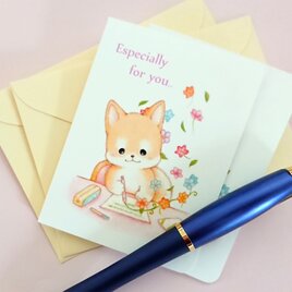 ミニメッセージカード「柴犬ちゃんからの手紙」同柄２枚入