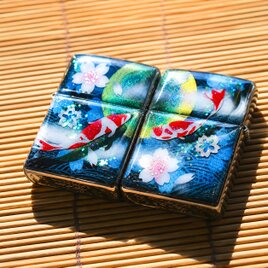 ペアzippoケース「緒」 ライター ジッポ 和柄 工芸 職人 送料無料 名入れ 桜 手作り ハンドメイド プレゼント ギフト
