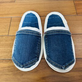 女性用★洗濯機丸洗いOK★スリッパ•室内履き★デニムリメイク　ルームシューズ