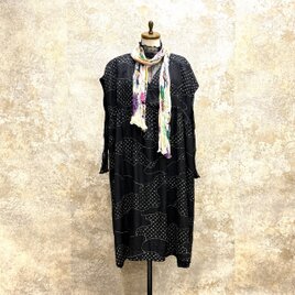 絞染の着物をリメイク　ワンピース　kato0002   / 古布 着物 着物リメイク kimono