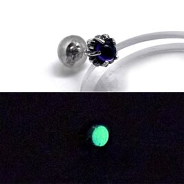 蓄光ピアス｜シルバー925 アメジスト｜片耳用
