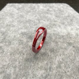 緋銅とモアサナイトのテンションリング