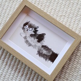感性で描かれた墨絵のねこ