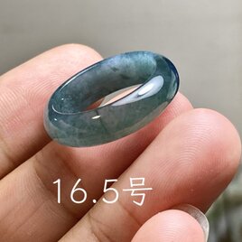 L18-20 氷糯種 紺色 16.5号 グアテマラ産 A貨 本翡翠 くりぬき リング