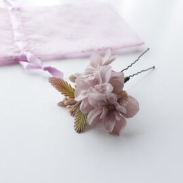 桜色をそっと添える髪飾り｜Uピン｜スモーキーピンク｜成人式・卒業式・前撮り・和装