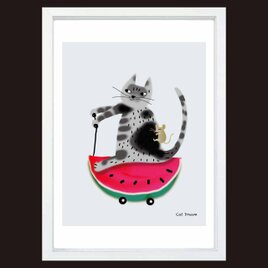 仔猫の夢　ネコ　送料無料 　アート/sei新着作品/新着順　あらゆるお部屋のポスター　イラスト　アートポスター　3086