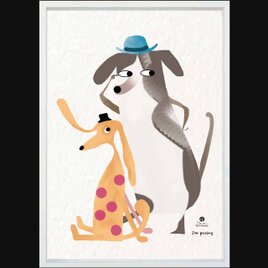 カメラポーズ　犬　送料無料 　アート/sei新着作品/新着順　イラスト　ポスター　アートポスター　2327
