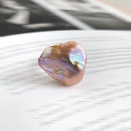 小ぶりなオイスターパール ブラウンゴールド・パープルミックス #12〜 silver925 1点のみ