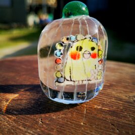 ぶらんこインコ　ペーパーウエイト　オカメインコ