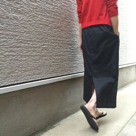 【新作】上質リネン『自分らしくはきこなす』最旬タイトスカート・ロング(黒）