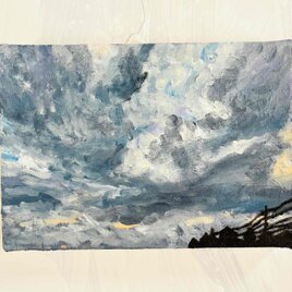 原画　油彩「近所の風景　20265」絵画・サムホールサイズ （16×23㎝）