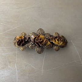 Vintage retro botanical flower rose barrette
