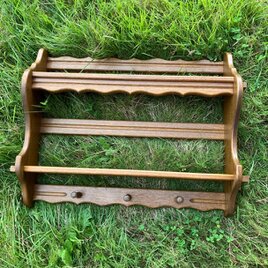 組立壁掛飾棚　ウォールラックシェルフ　オーク材　カップボード　ドイツ