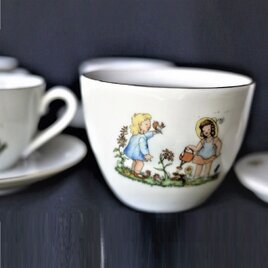 アンティーク　Bavaria　子供柄ティーセット　ビンテージ陶磁器 ドイツ