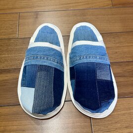 男性用★洗濯機丸洗いOK★スリッパ•室内履き★デニムリメイク　ルームシューズ
