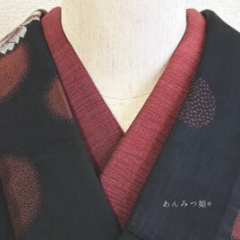 綿の半衿 赤褐色グラデーション