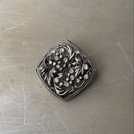 Vintage USA retro botanical crystal bijou brooch