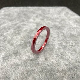 【緋銅】槌目 細身のリング