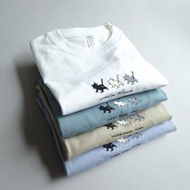 『6.6ozで程よくしっかり』／上質素材のヘビーウェイト刺繍Tシャツ＜猫＞