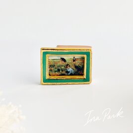 メアリー・カサット《ひなげしの花畑》はめ込み式絵画のフェーブ　フェーヴ　フランス製　