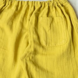 【柚の葉染め】OrganicCotton3重ガーゼゆったりパンツ