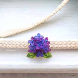 紫陽花の帯留め（ディープパープル）Ｂ