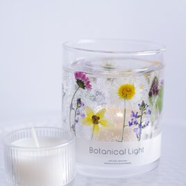 北欧風ボタニカルキャンドルホルダー｜野花の灯り（押し花・選べる香り）｜一点もの