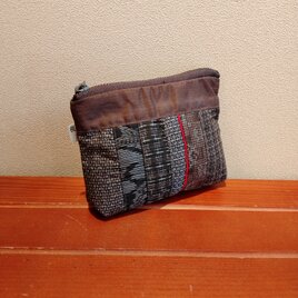 着物　パッチワーク長方形型ポーチ（小）