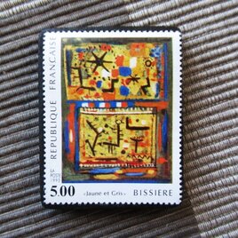 フランス　美術1990年　切手ブローチ10970
