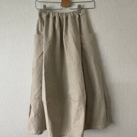 麻生地切替えバルーンスカート　生成りＦ
