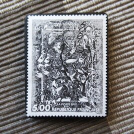 フランス　美術1991年　切手ブローチ10976