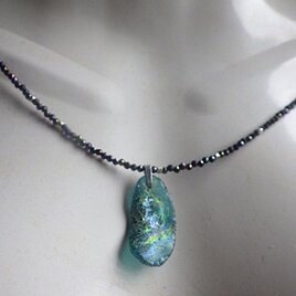 ＊Ancient Romanglass Necklace3WAY☆ローマングラス ブラックスピネルネックレス☆ユニセックス☆