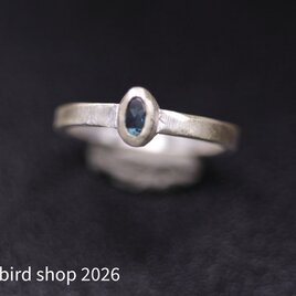 【たまにはメジャーな石もいいじゃない( ◜ω◝ )】オーバルカット　ロンドンブルートパーズ・シルバーリング【カプセル・L】