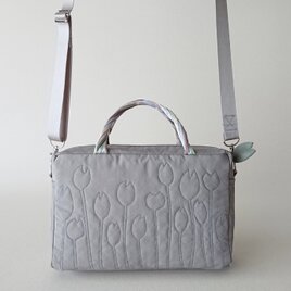 tulip stitch 2way bag [gray/横型]