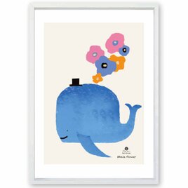 クジラの花　クジラ　送料無料 　sei新着作品/新着順　イラスト　ポスター　アートポスター　4191