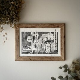 版画 ドライポイント、コラグラフ『よととも。a.』