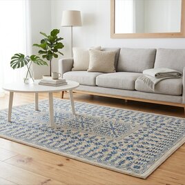 近日入荷予定】ネーミング天然ラグ　ガゼニラハット ラグ　205x142cm　陶器の柄　『イスタリフ』　D802