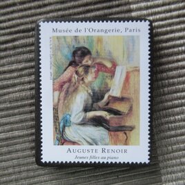 フランス　美術1968年　切手ブローチ10980