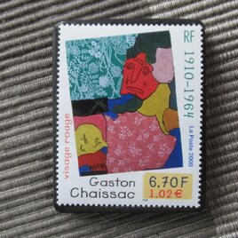 フランス　美術2000年　切手ブローチ10987