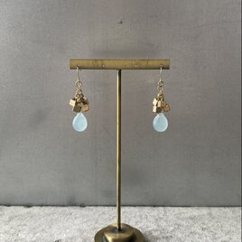 Vintage 00s light blue natural stone chalcedony pierce