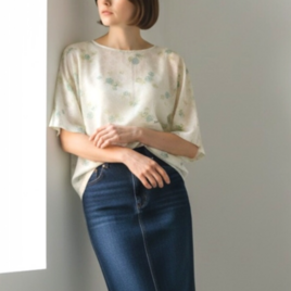 Tシャツ風ブラウス【送料込み】着物リメイク　ドルマンスリーブ