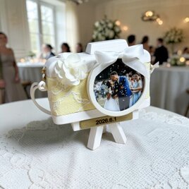 思い出を飾るカメラフレーム＊結婚祝い・記念日のギフトに（名入れ可）