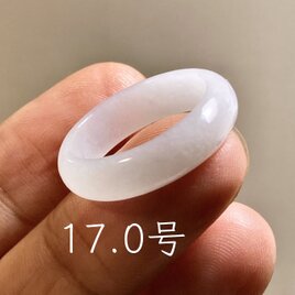 L18-46 氷糯種 白瓷 17.0号 ミャンマー産 A貨 本翡翠 くりぬき リング