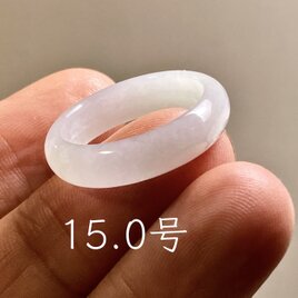 L18-47 氷糯種 白瓷 15.0号 ミャンマー産 A貨 本翡翠 くりぬき リング