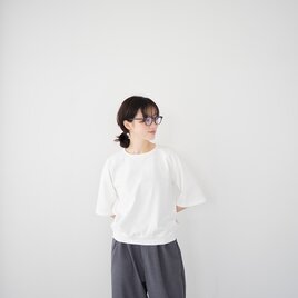 5部袖ラグランカットソー/white