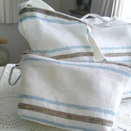 BorderLinen 2wayBag＆pouch