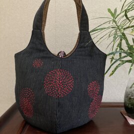 No. 418  うず巻きの刺子バッグ
